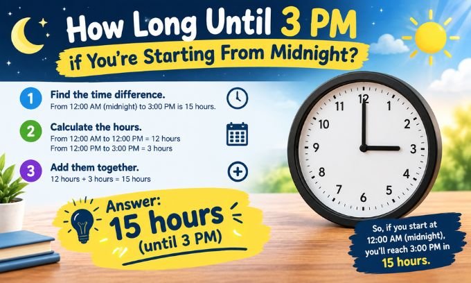 How Long Until 3 PM if Youre Starting From Midnight