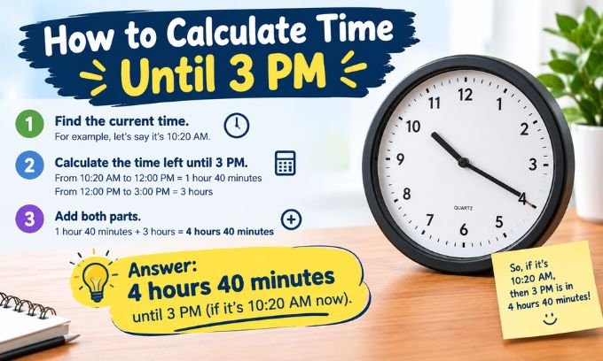 How to Calculate Time Until 3 PM