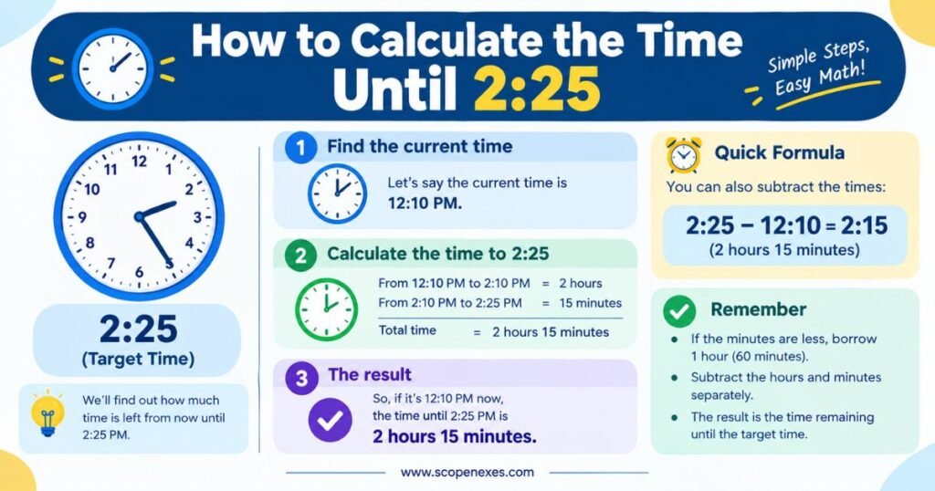 How to Calculate the Time Until 2:25